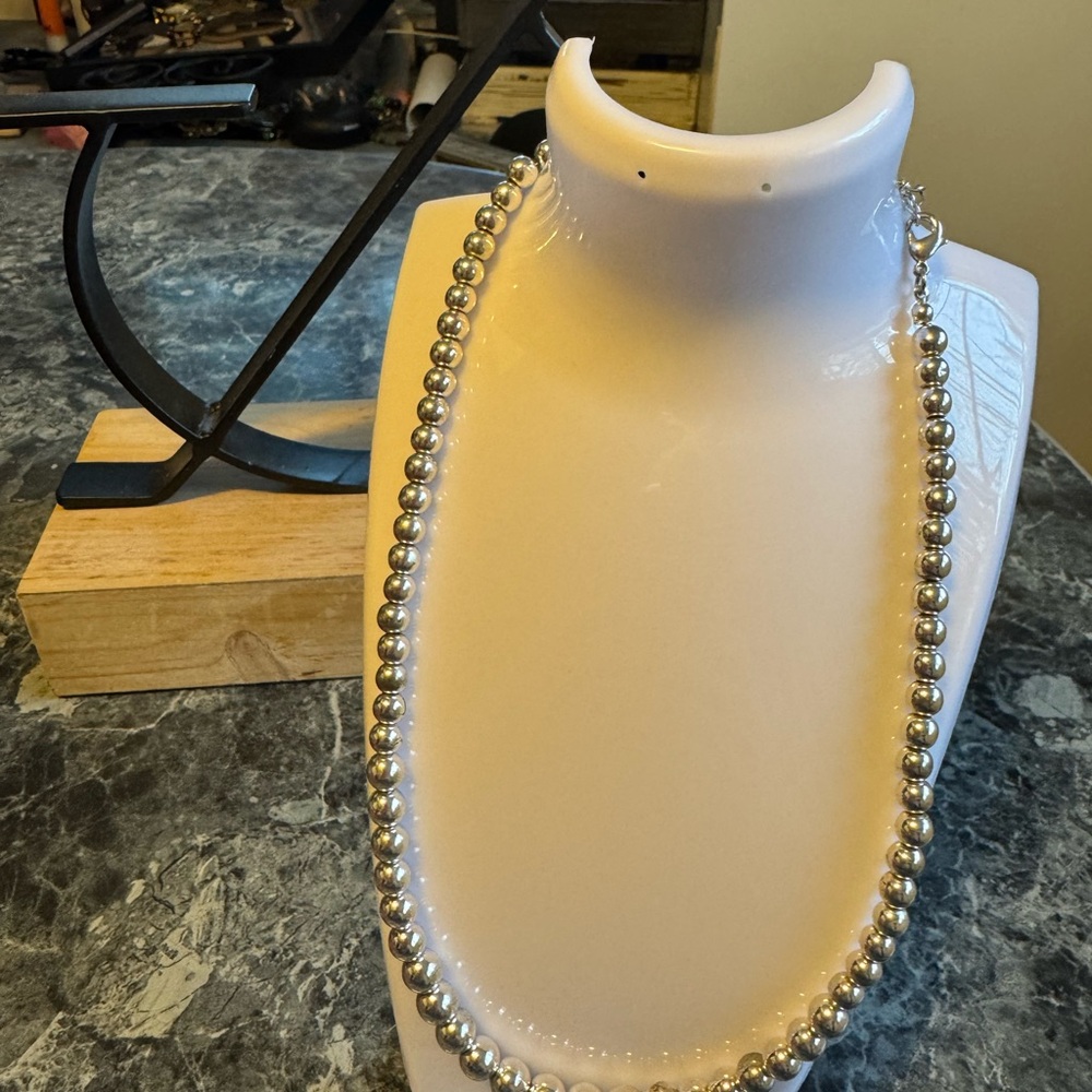 Classic Silver Bead Necklace - Elegant Women’s Jewelry